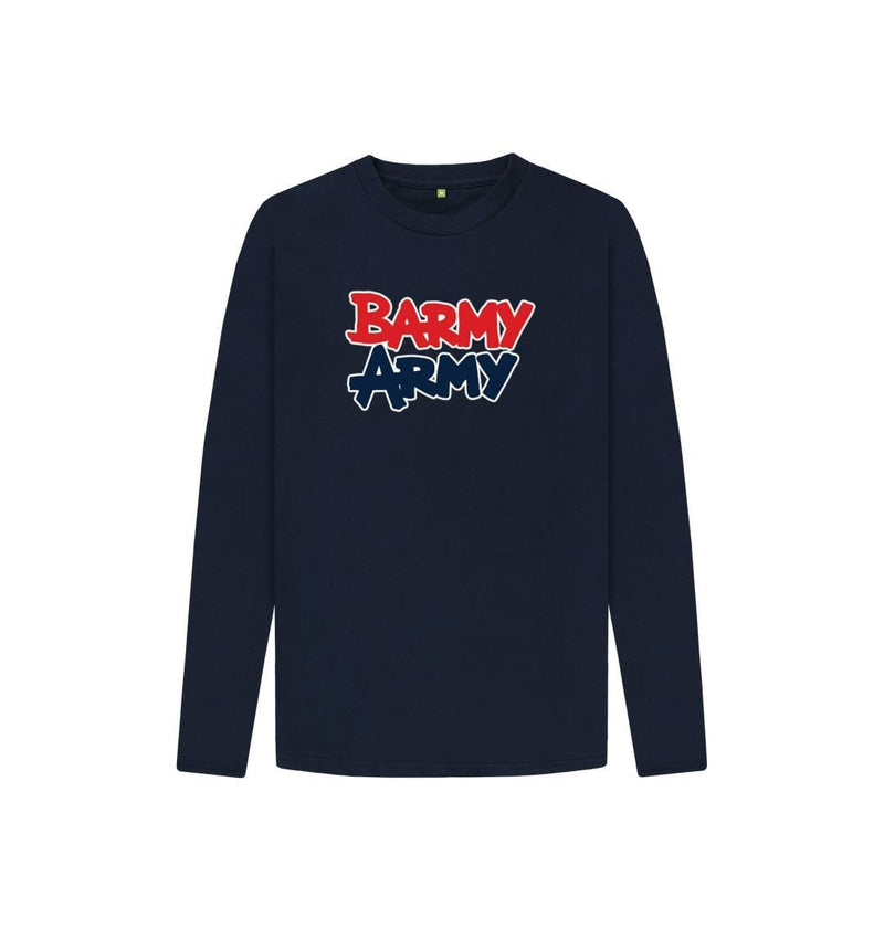 Navy Blue Barmy Army Large Print Kids Long Sleeve Tee