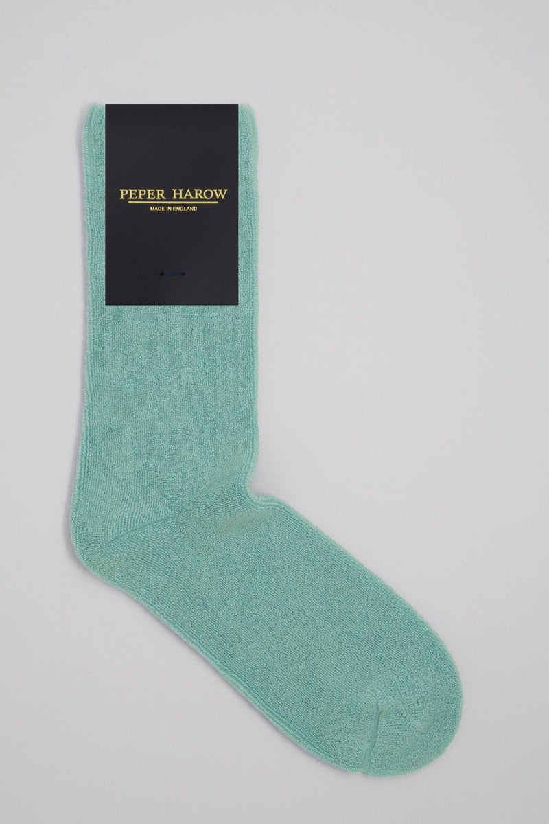 Ribbed Cuff Women's Bed Socks - Blue