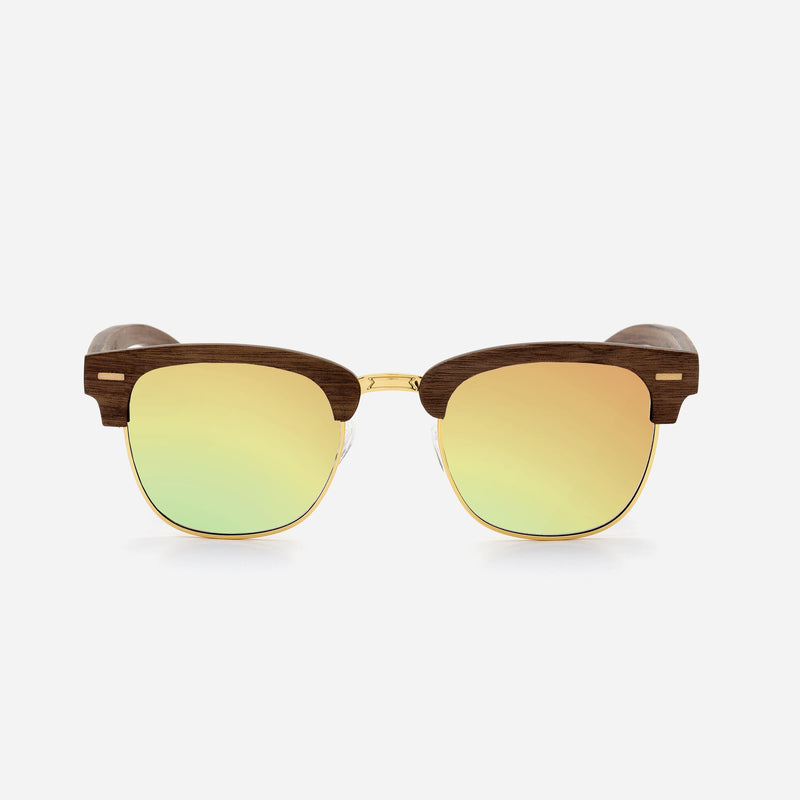 Cambium Biarritz Sunglasses - Wooden Frame Chrome Gold