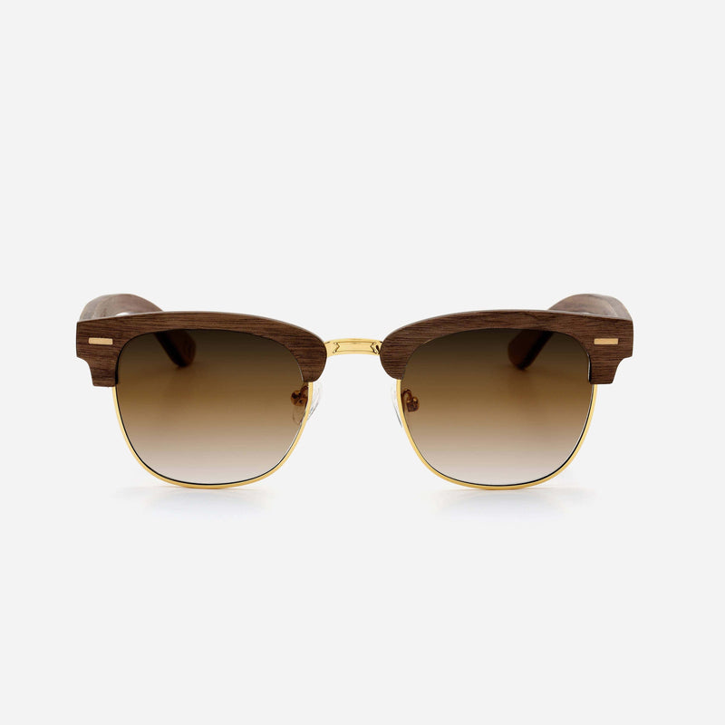 Cambium Biarritz Sunglasses - Wooden Frame Gradient Brown
