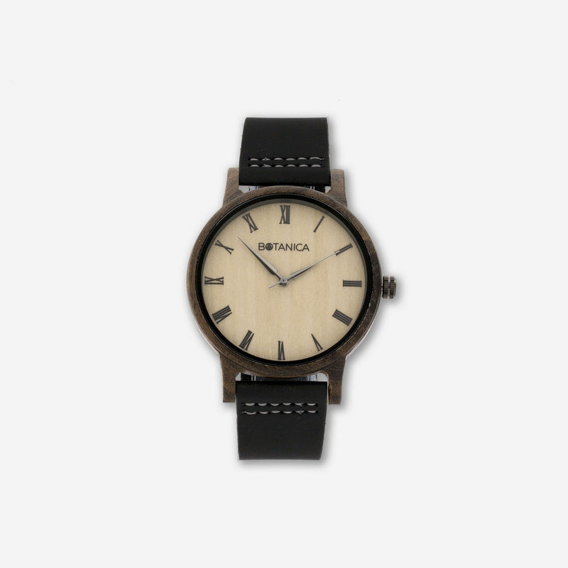 Botanica Cedar Watch - 42mm Edition Real Soft Leather Black