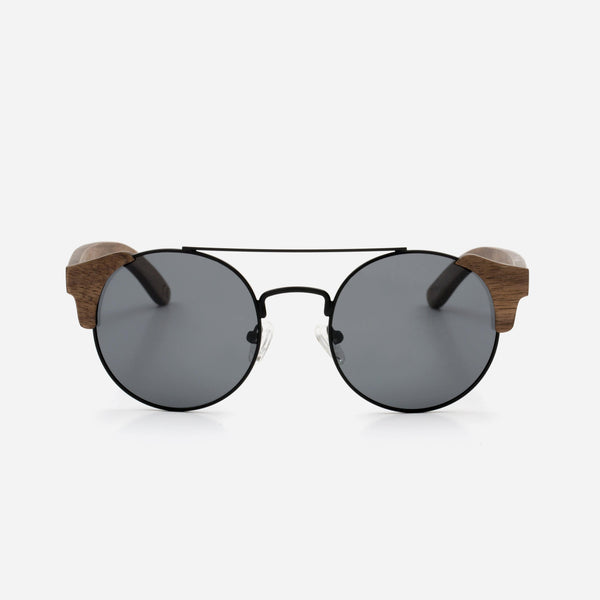 Cambium Nazaré Sunglasses - Wooden Frame Classic Black
