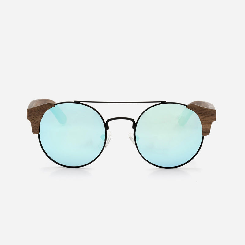 Cambium Nazaré Sunglasses - Wooden Frame Ice Blue
