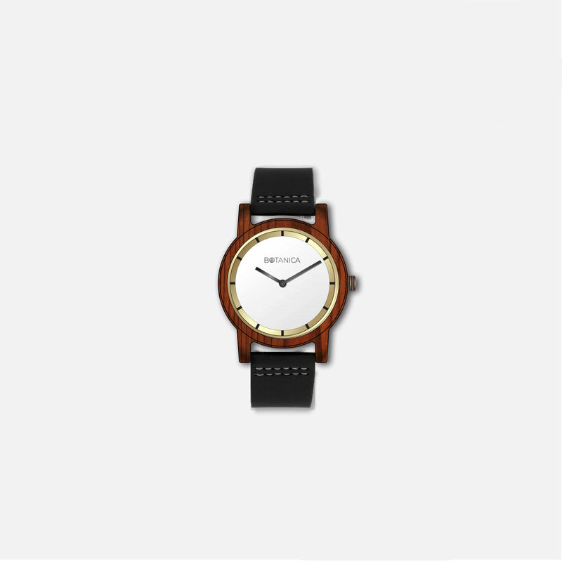 Botanica Orchid Watch - 36mm Edition Real Soft Leather Black