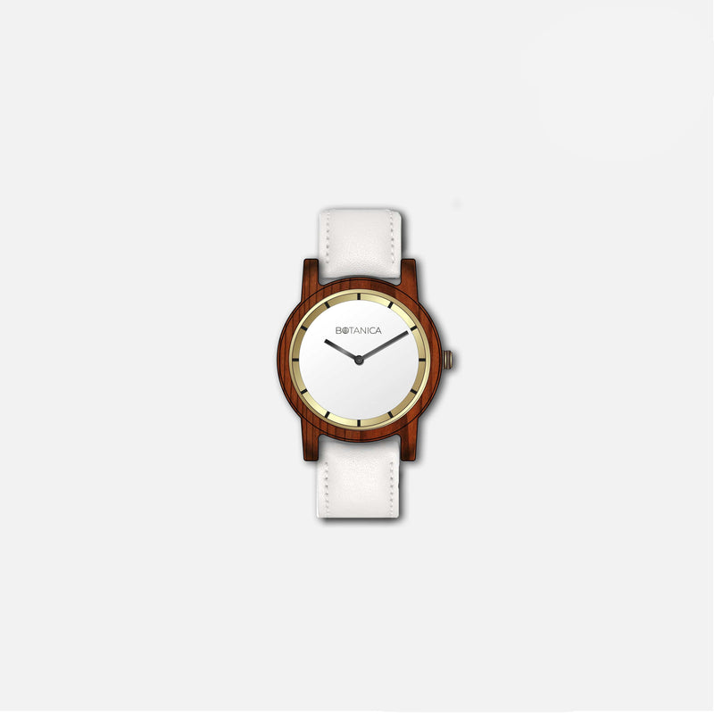 Botanica Orchid Watch - 36mm Edition Real Soft White Leather