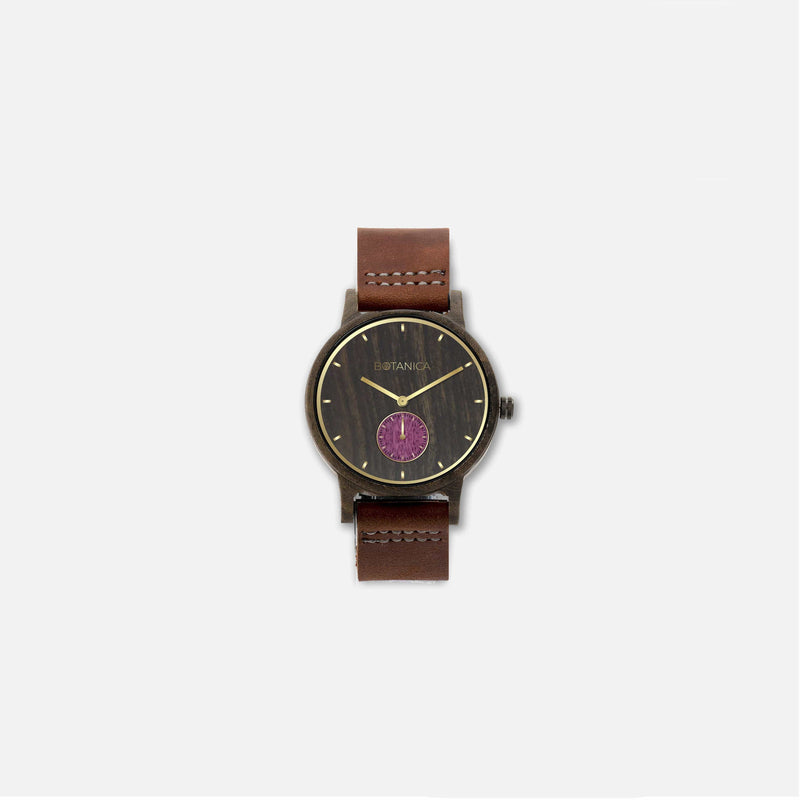 Botanica Violet Watch - 36mm Edition Real Soft Leather Brown