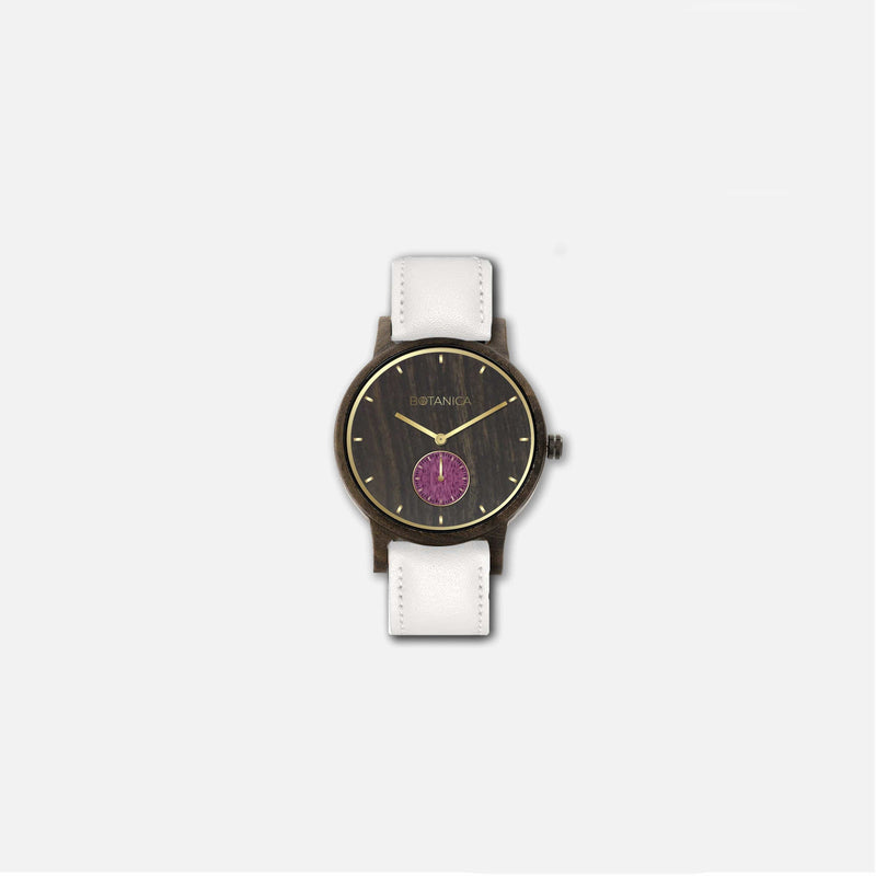 Botanica Violet Watch - 36mm Edition Real Soft White Leather