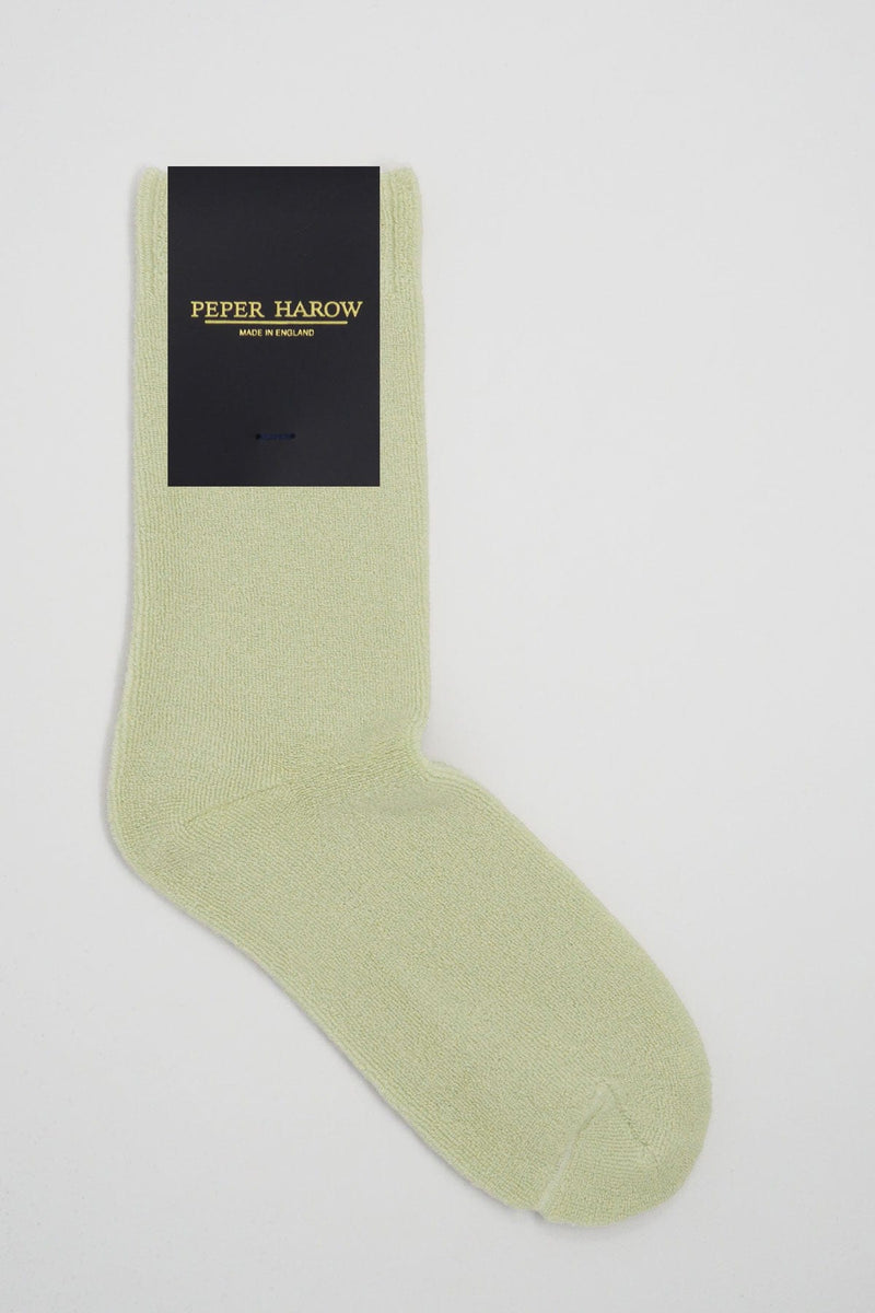 Ribbed Cuff Men's Bed Socks - Cream