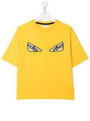 FENDI KIDS Monster Eye Patch T-shirt Yellow - MAISONDEFASHION.COM