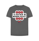 Slate Grey Barmy Army Watching Cricket Relaxed Fit Tee - Ladies