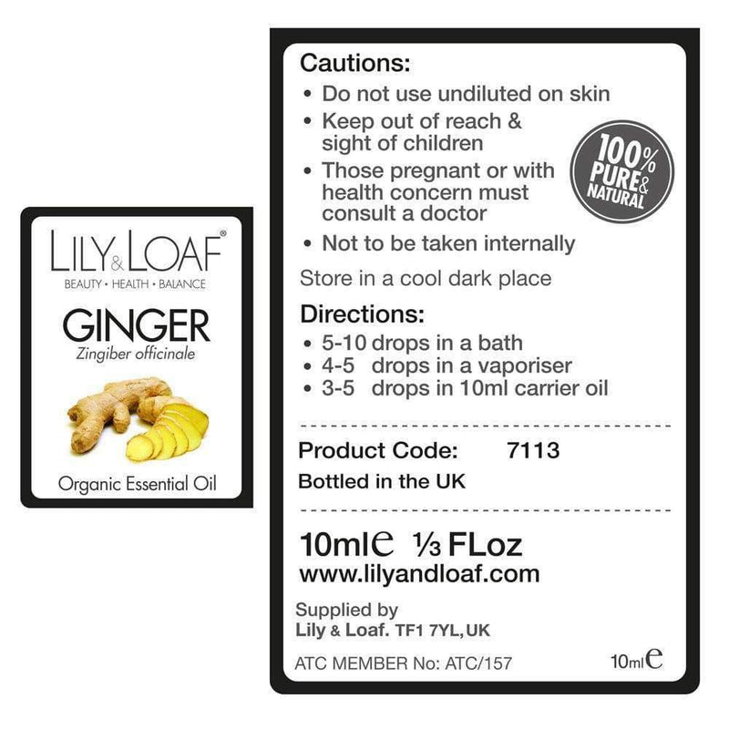 Lily & Loaf - Ginger 10ml (Organic) - Essential Oil