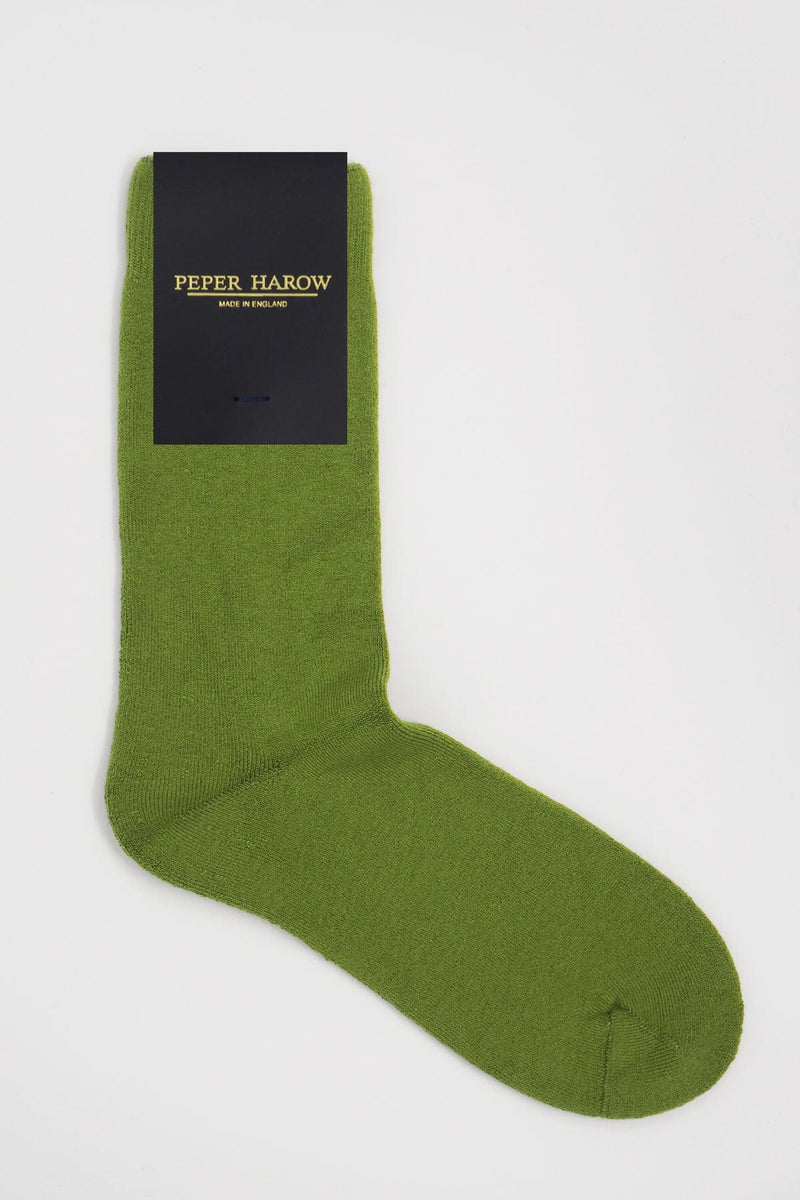 Peper Harow women's green Plain luxury bed socks in packaging