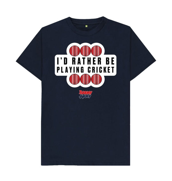 Navy Blue Barmy Army Playing Cricket Tee - Men's
