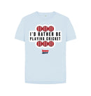 Sky Blue Barmy Army Playing Cricket Relaxed Fit Tee - Ladies
