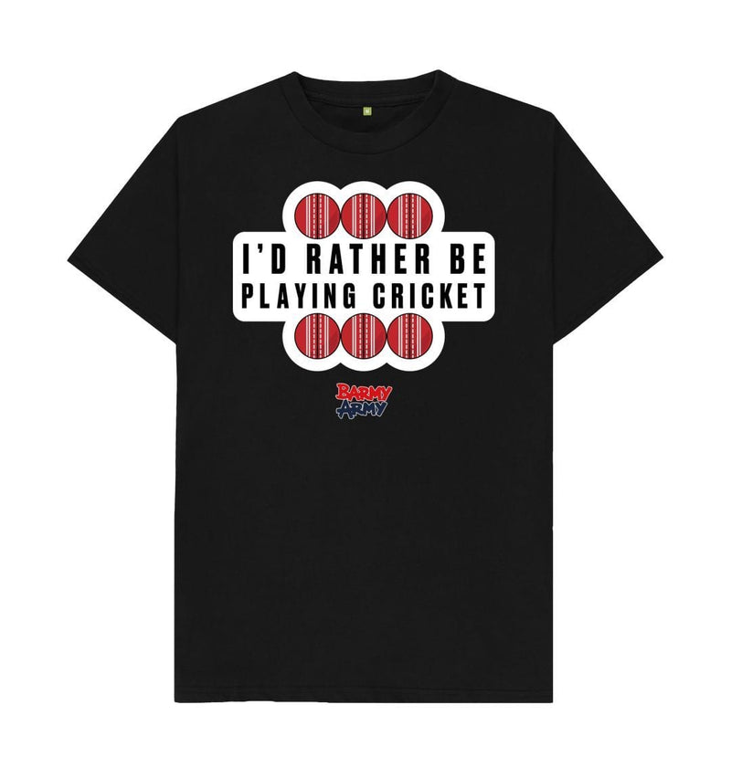 Black Barmy Army Playing Cricket Tee - Men's