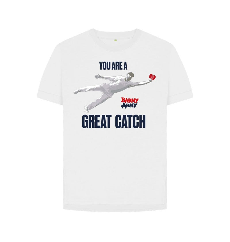 White Barmy Army Great Catch Relaxed Fit Tee - Ladies