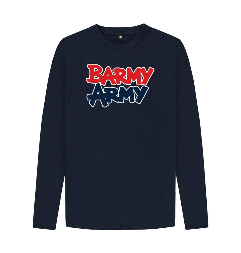 Navy Blue Barmy Army Large Print Long Sleeve Tee