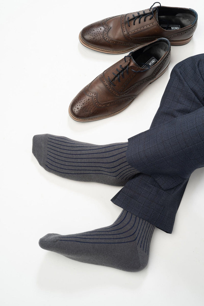 Recycled Ribbed Men's Socks - Charcoal