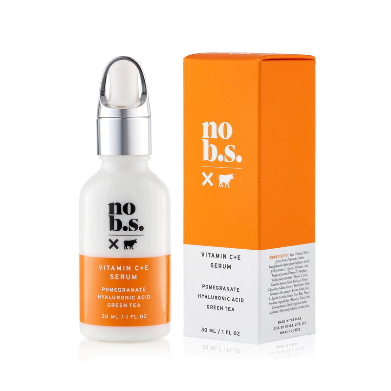 No BS Skincare Vitamin C + E Serum bottle and box front