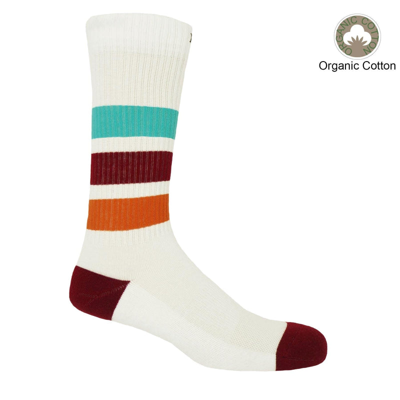 Peper Harow white striped organic men's luxury sport socks