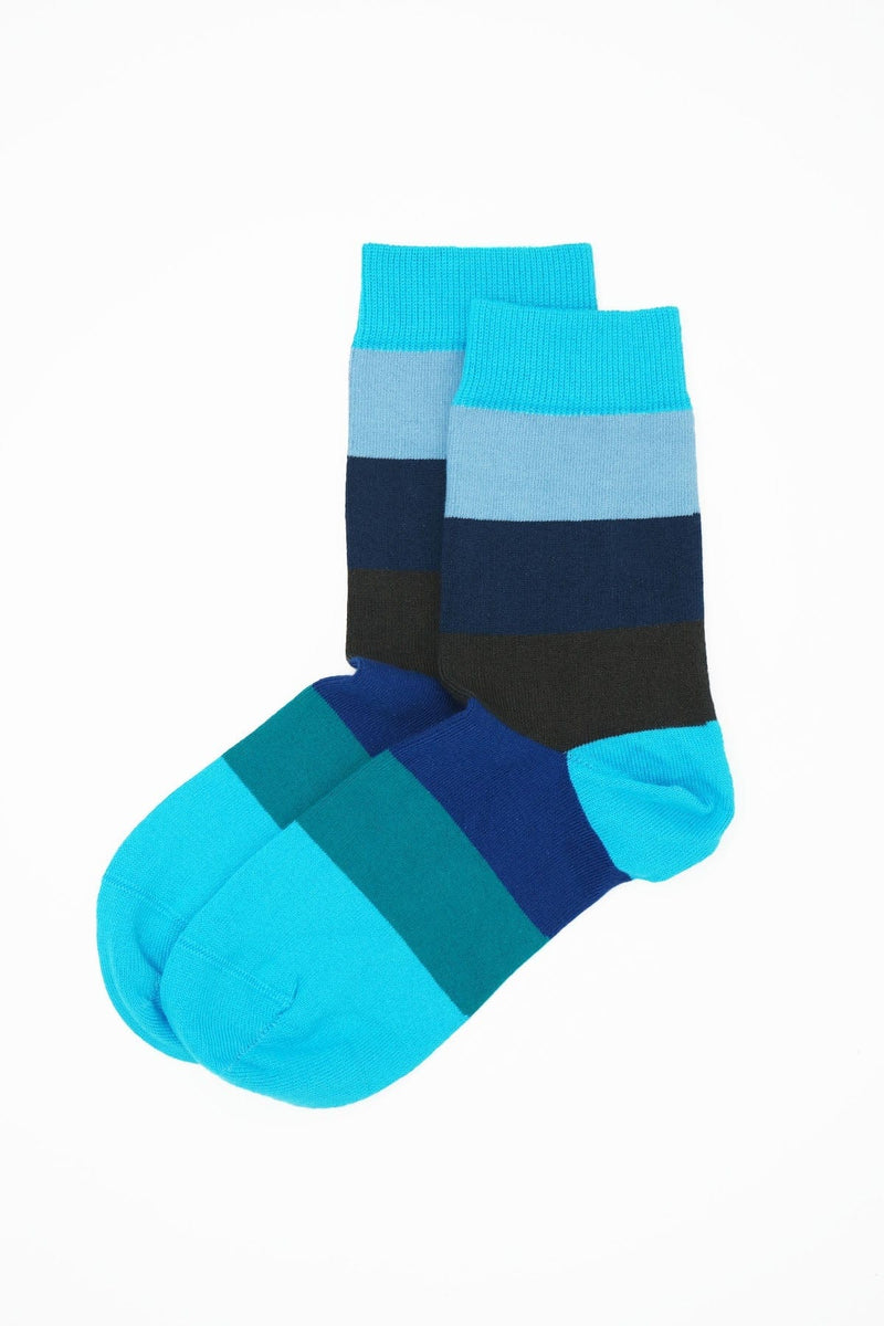 Block Stripe Women's Socks - Aqua