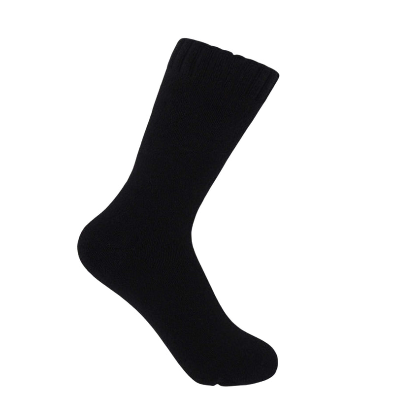 Ribbed Cuff Women's Bed Socks - Black