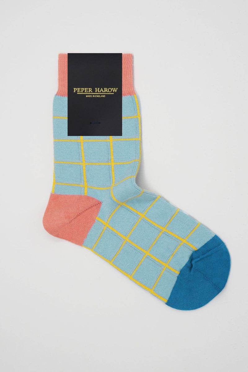 Grid Women's Socks - Blue