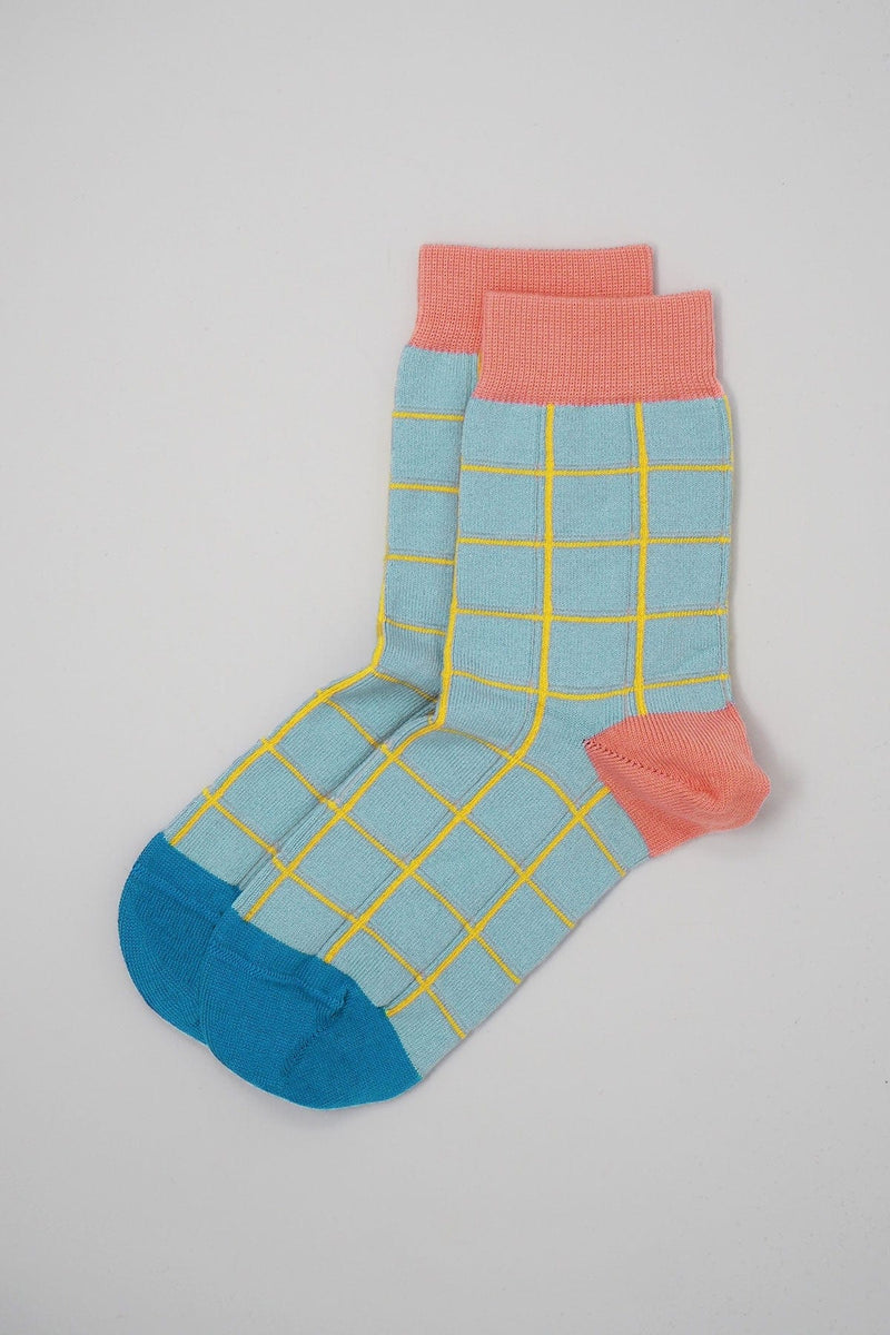 Grid Women's Socks - Blue