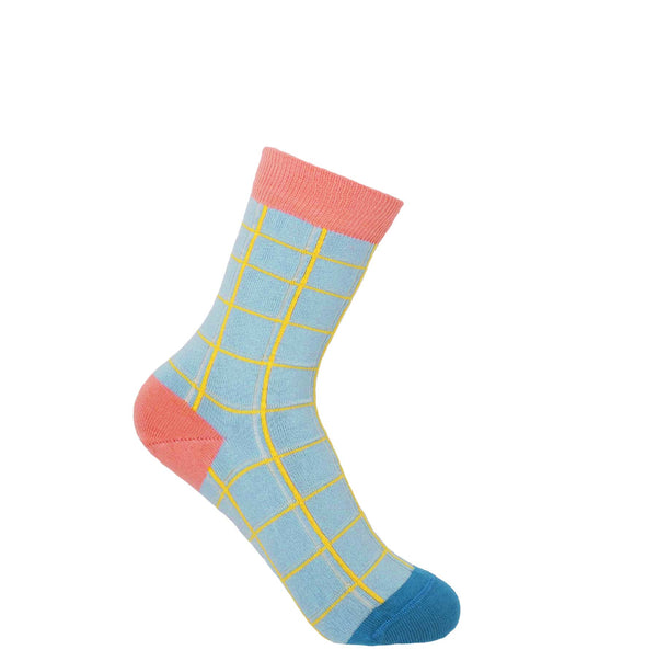 Grid Women's Socks - Blue