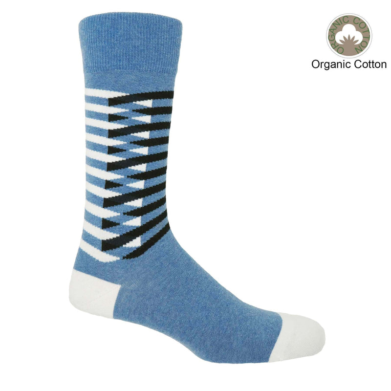 Peper Harow blue Symmetry men's luxury socks