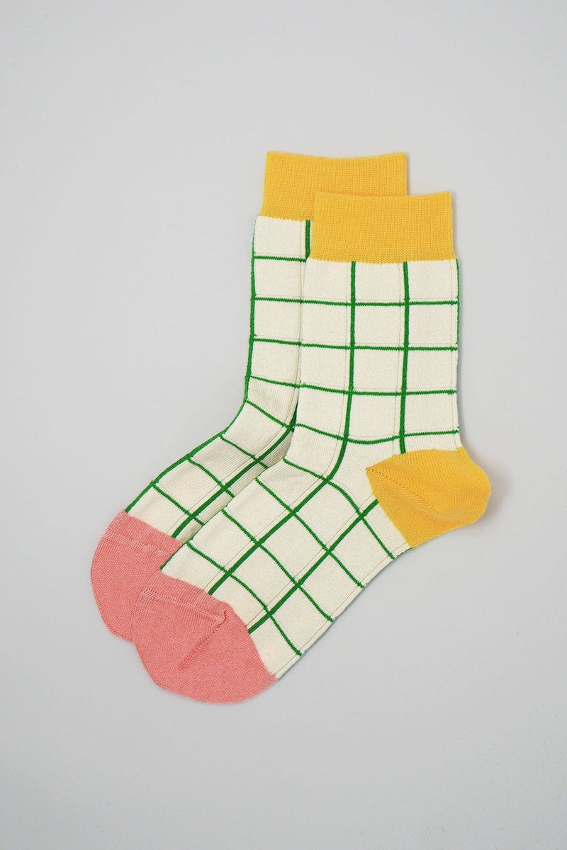 Grid Women's Socks - Cream