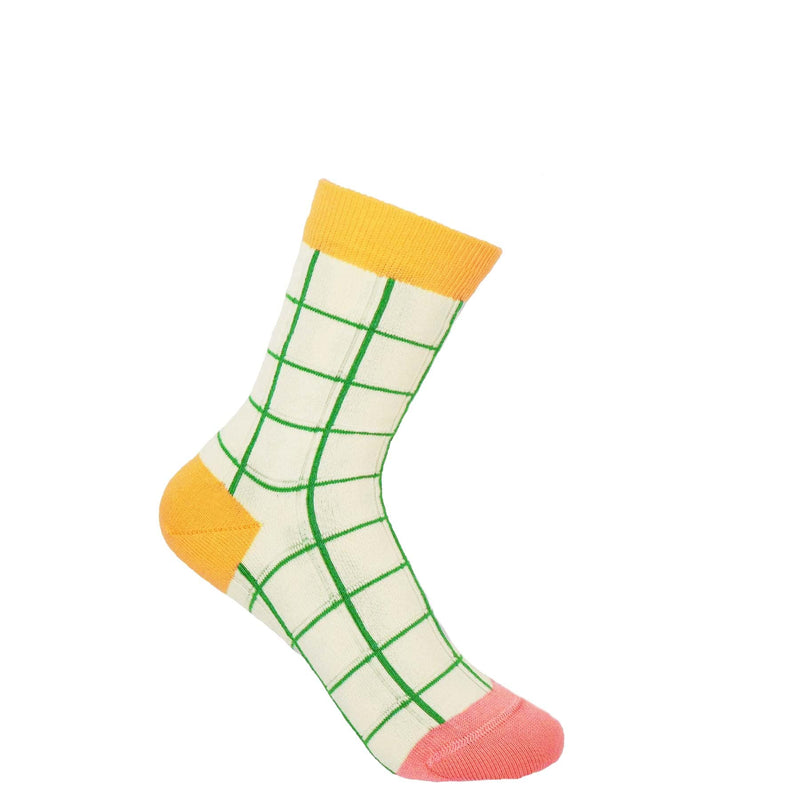 Grid Women's Socks - Cream