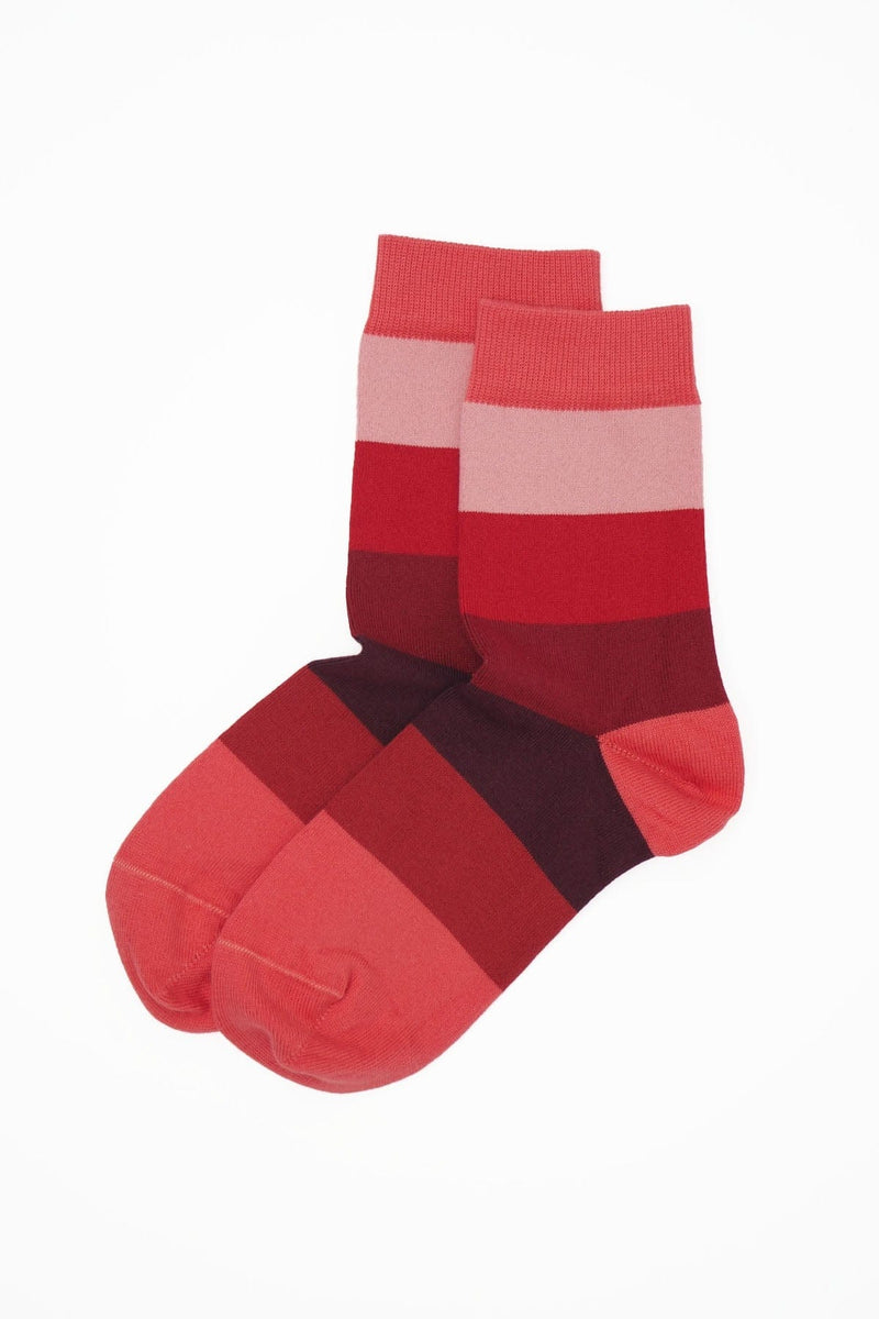 Block Stripe Women's Socks - Fire