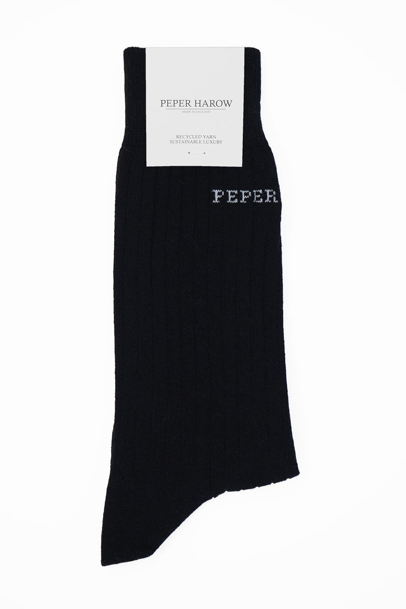 Recycled Ribbed Men's Socks - Black