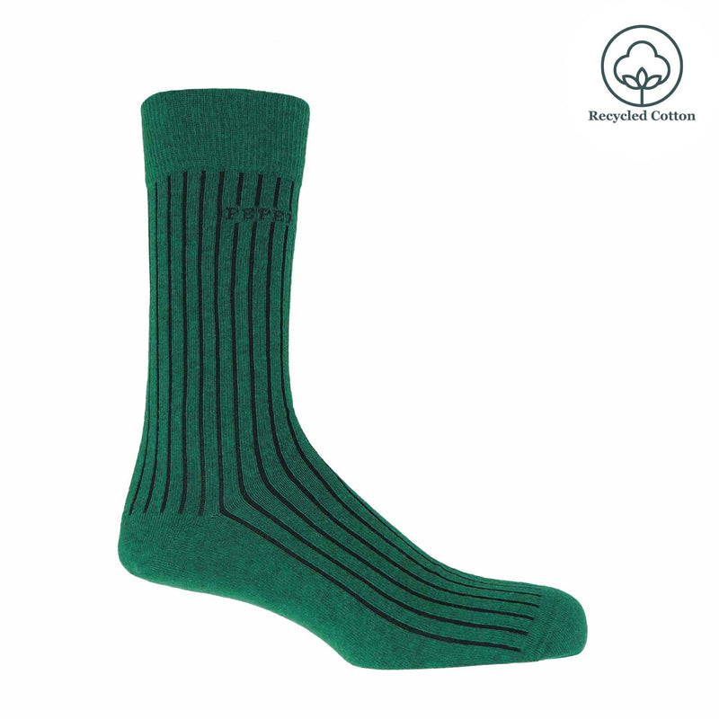 Recycled Ribbed Men's Socks - Green