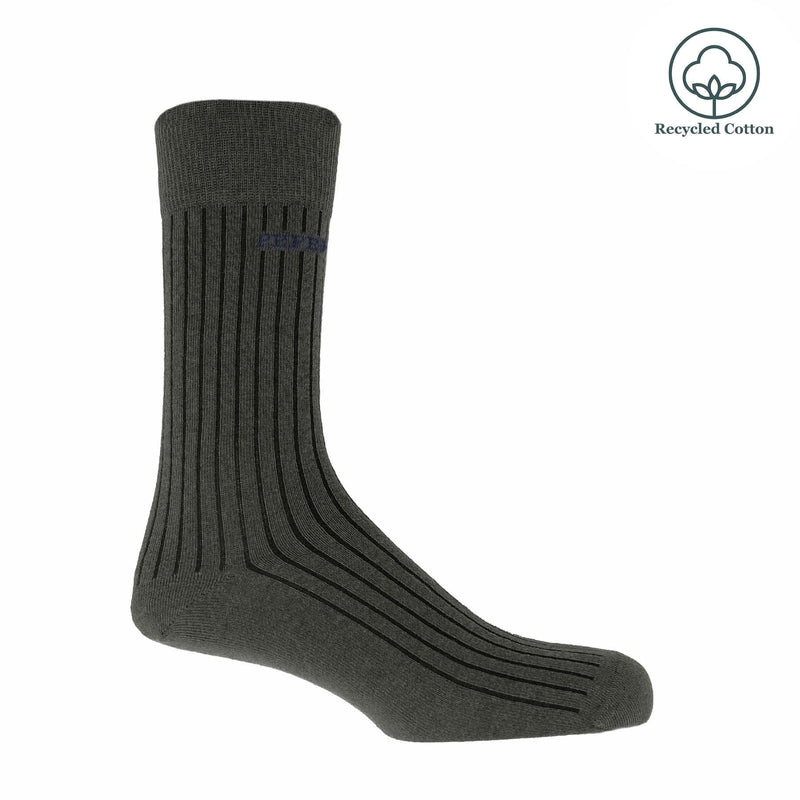 Recycled Ribbed Men's Socks - Charcoal