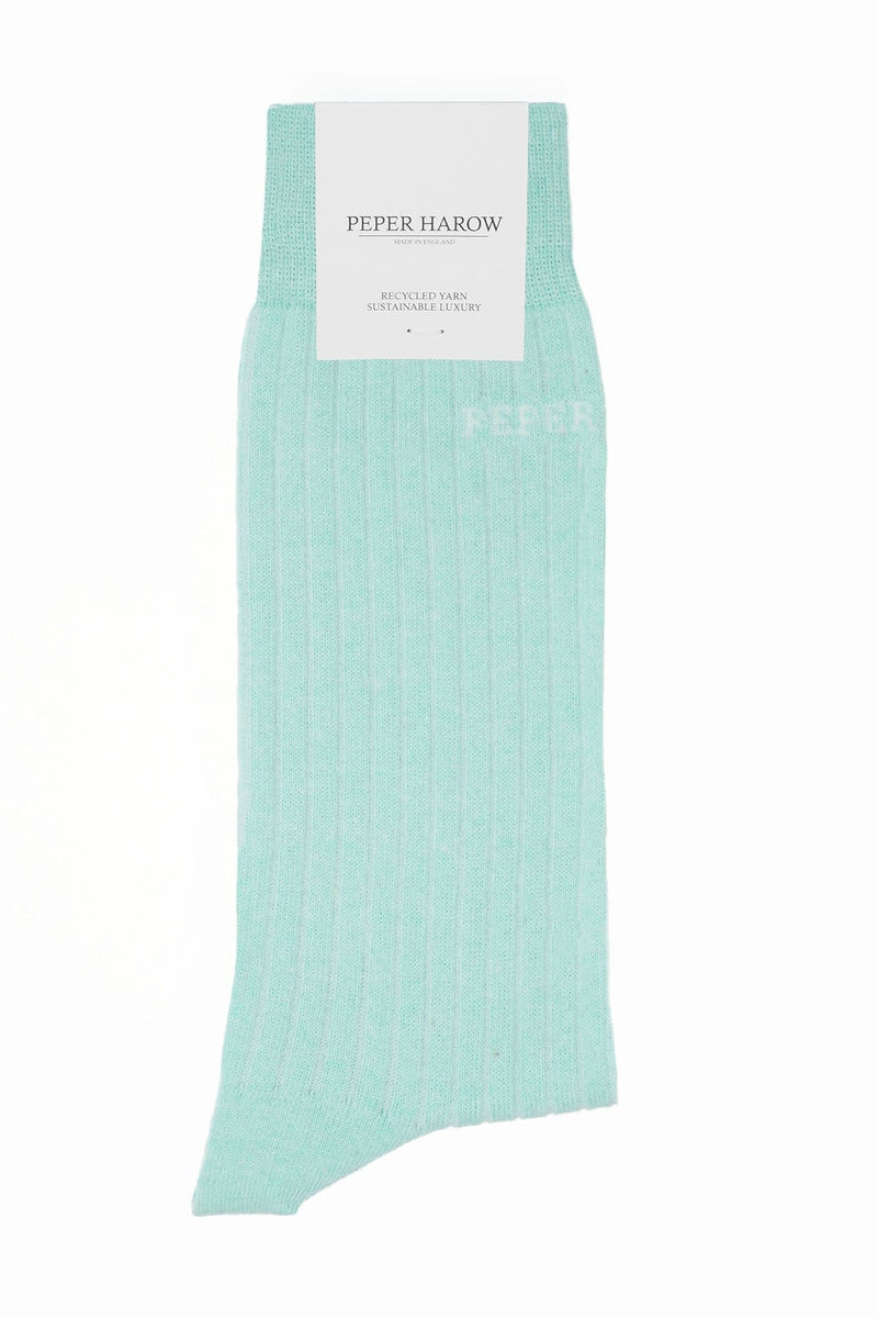 Recycled Ribbed Men's Socks - Light Blue