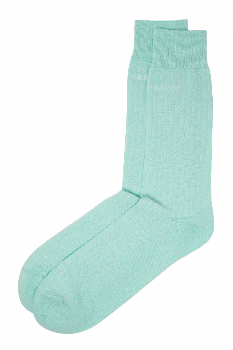 Recycled Ribbed Men's Socks - Light Blue