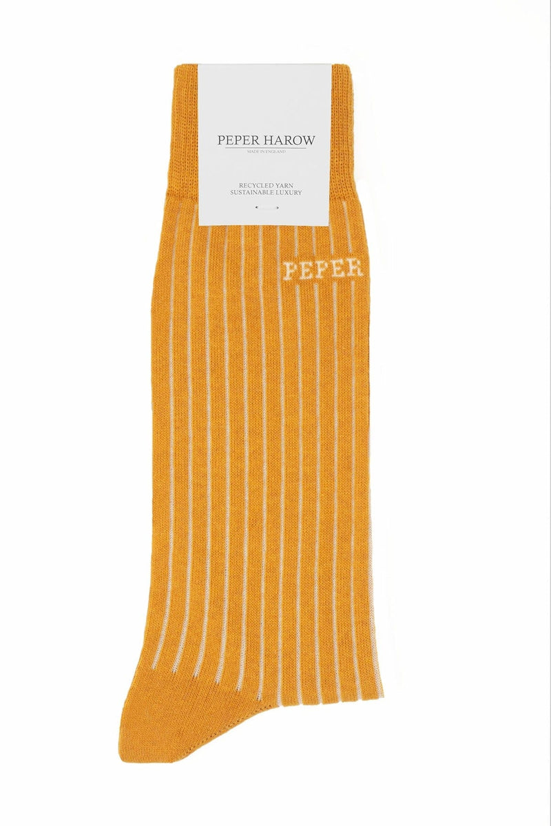 Recycled Ribbed Men's Socks - Mustard