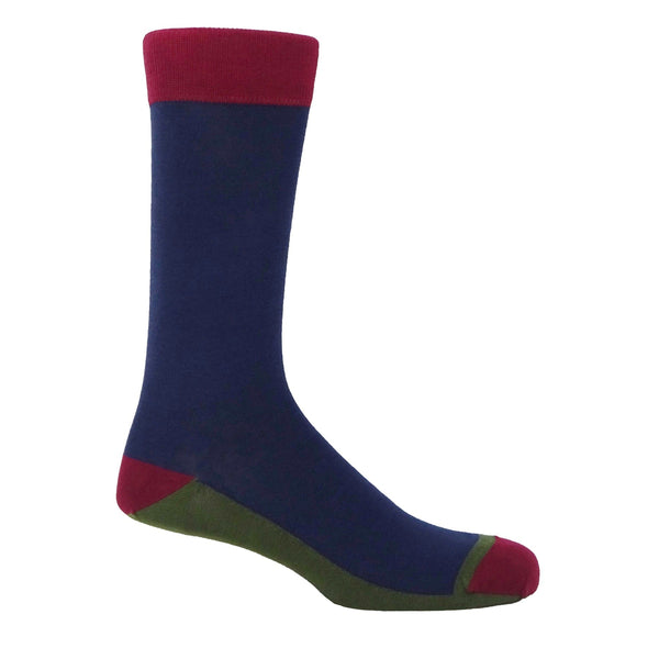 Peper Harow navy Burgess men's luxury socks