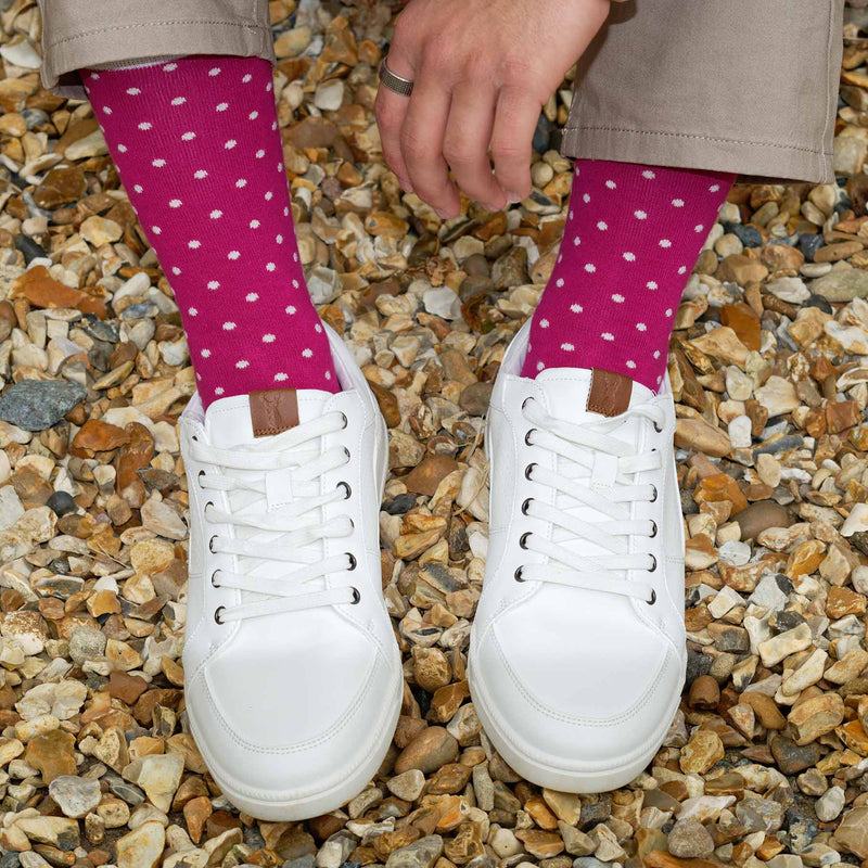 Pin Polka Men's Socks - Pink