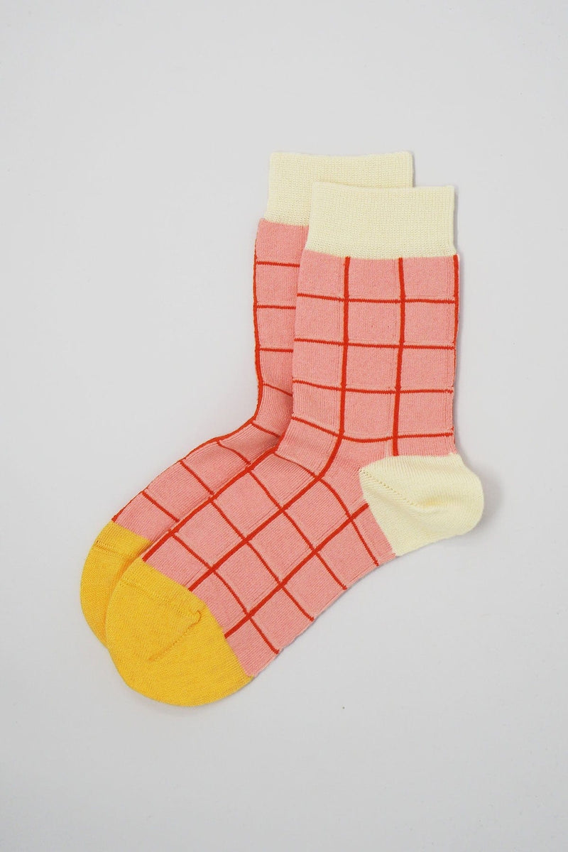 Grid Women's Socks - Pink