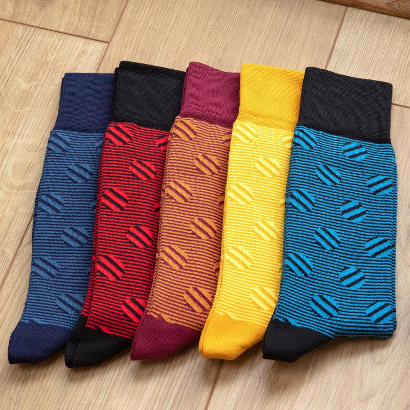 Entire collection of Peper Harow Polka Stripe men's luxury socks