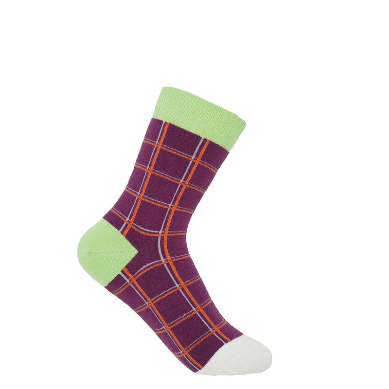 Grid Women's Socks - Purple