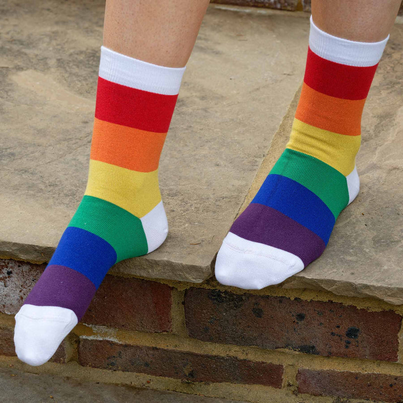 Block Stripe Women's Socks - Rainbow