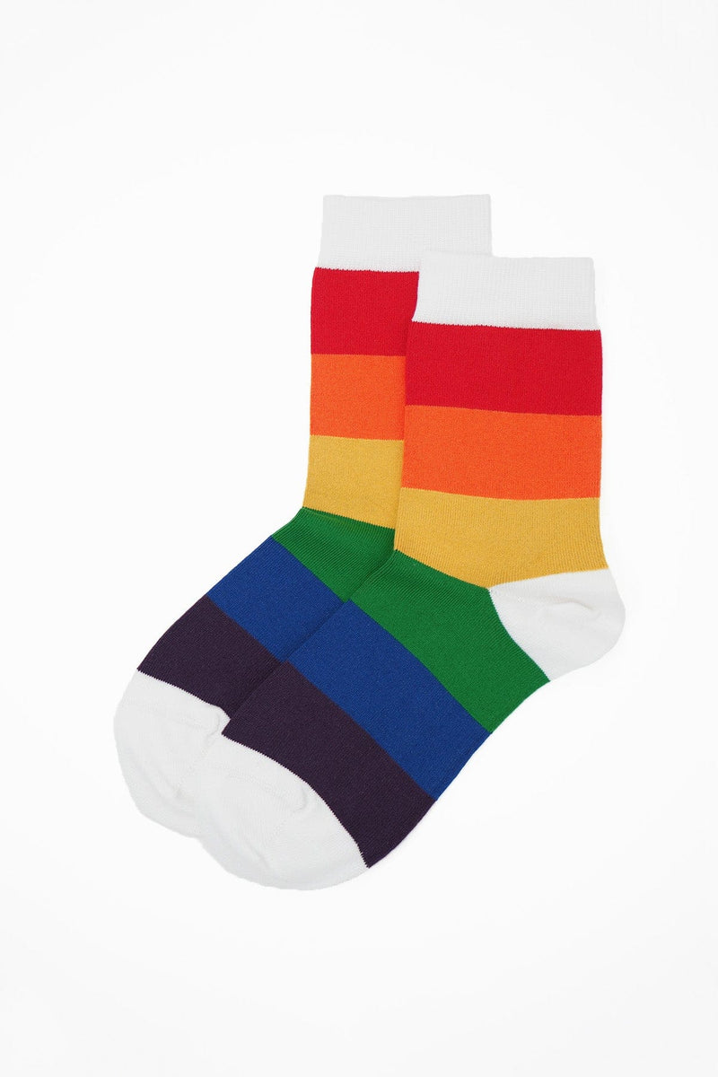 Block Stripe Women's Socks - Rainbow