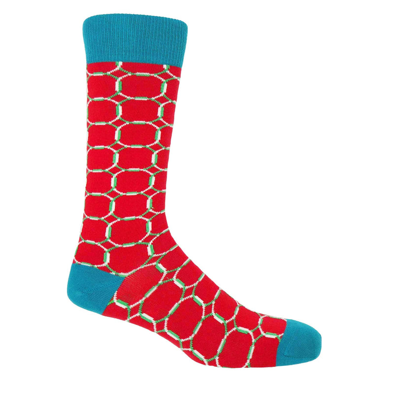 Red Linked men's luxury patterned socks by Peper Harow