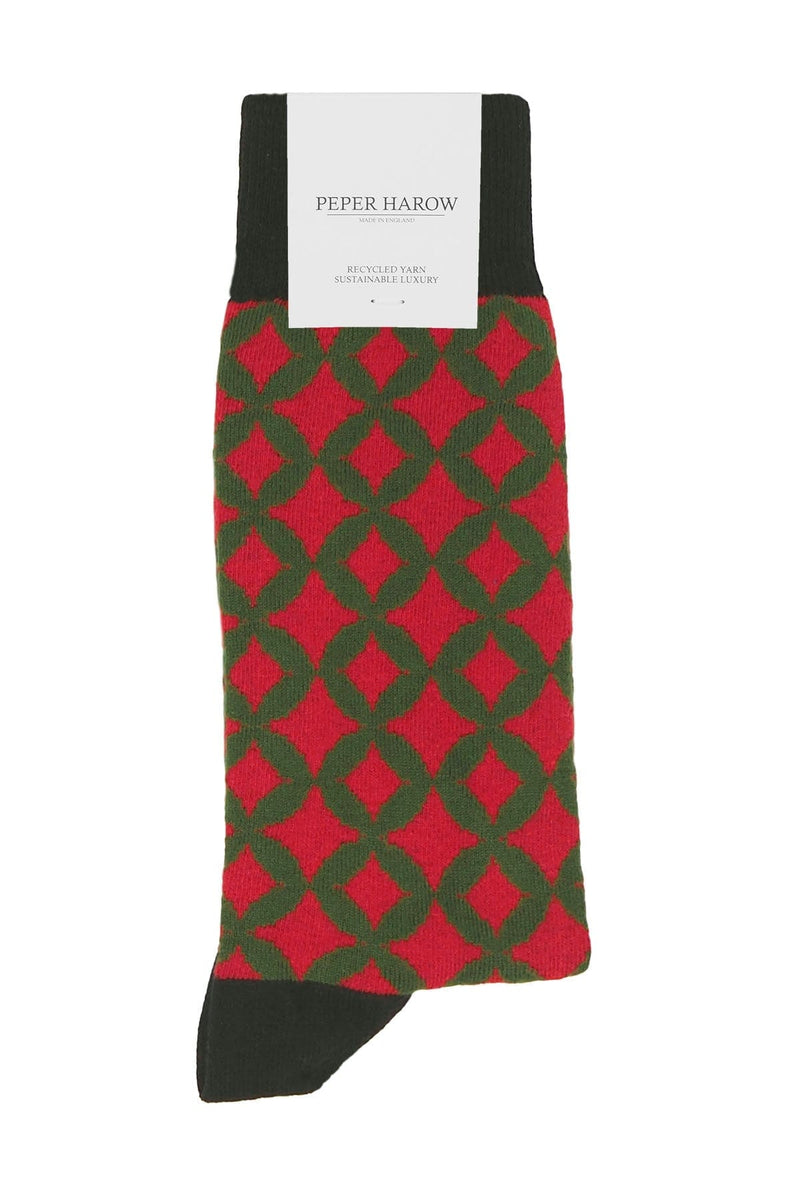 Mosaic Men's Socks - Red