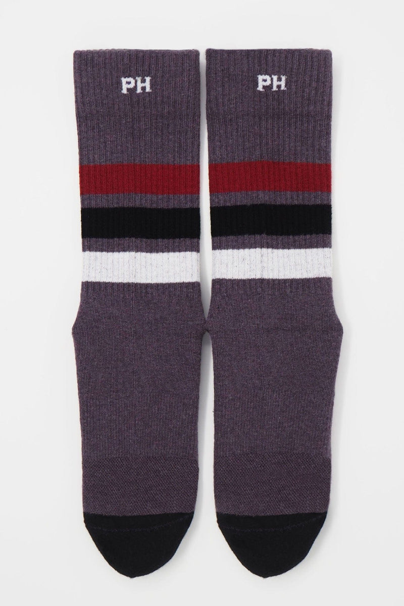 Peper Harow mauve men's striped sport socks