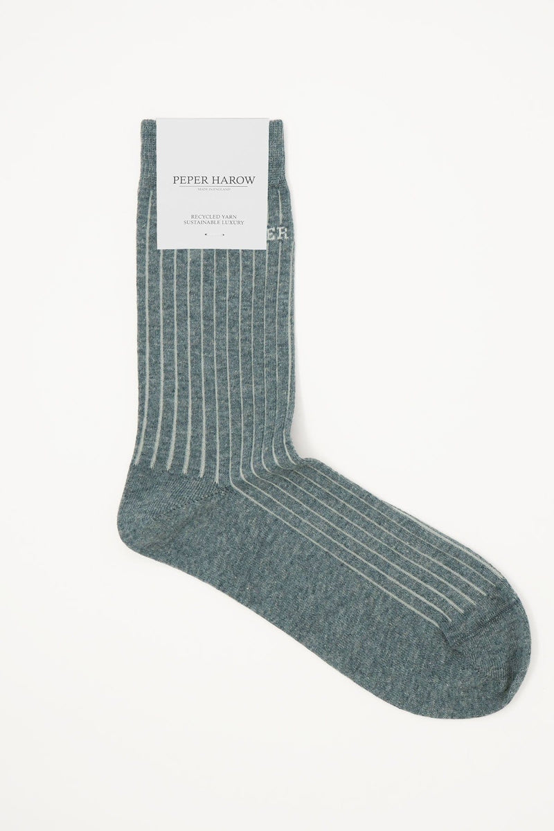 Recycled Ribbed Women's Socks - Blue